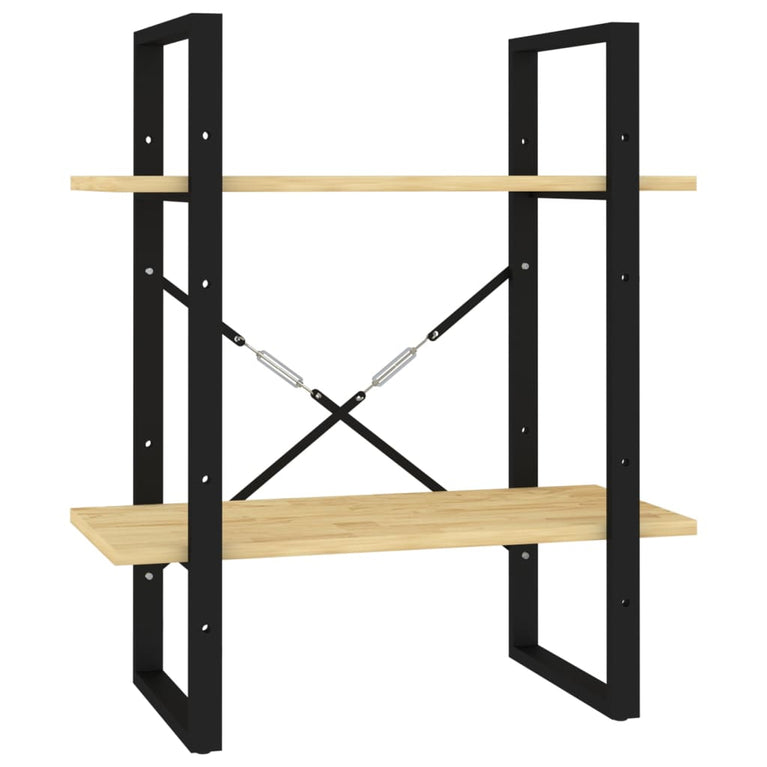Boekenkast met 2 schappen 60x30x70 cm massief grenenhout MeubelReus