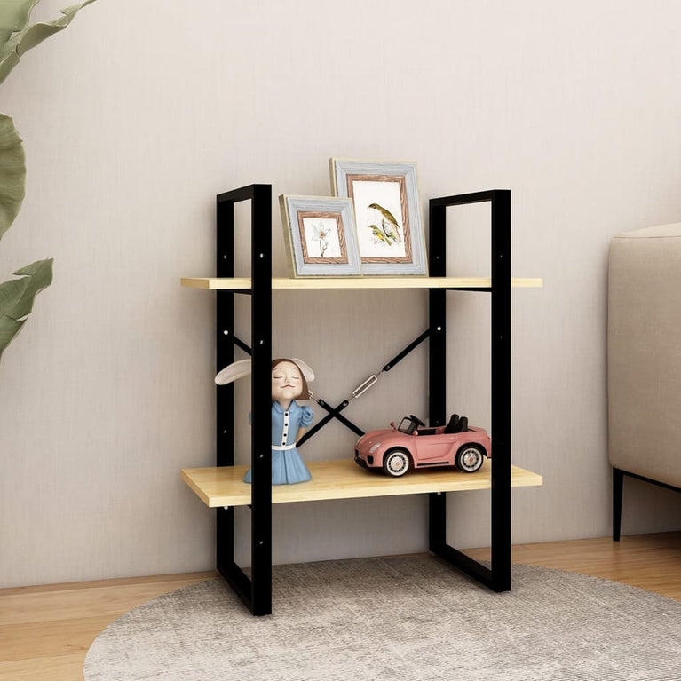 Boekenkast met 2 schappen 60x30x70 cm massief grenenhout MeubelReus