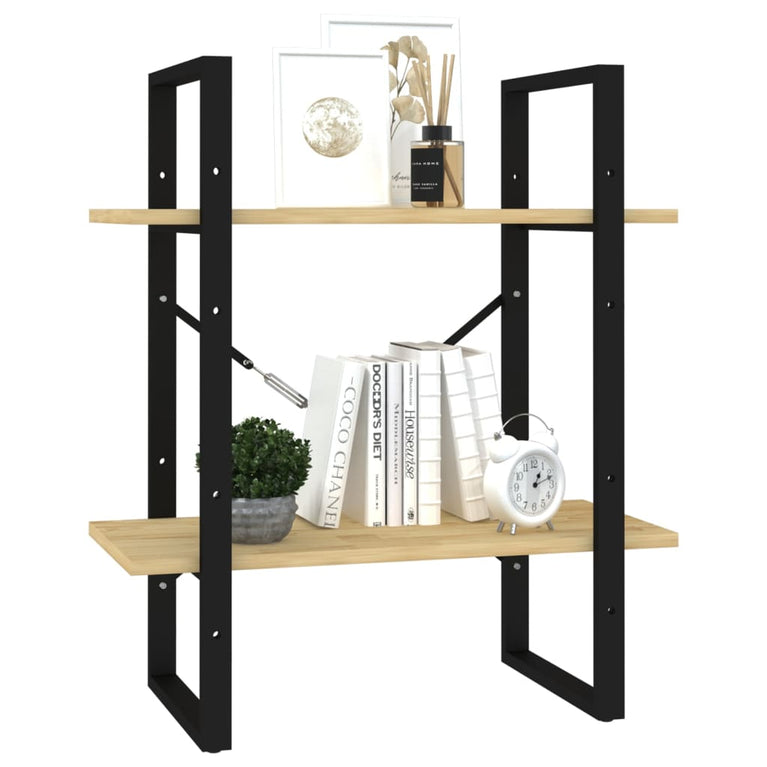 Boekenkast met 2 schappen 60x30x70 cm massief grenenhout MeubelReus