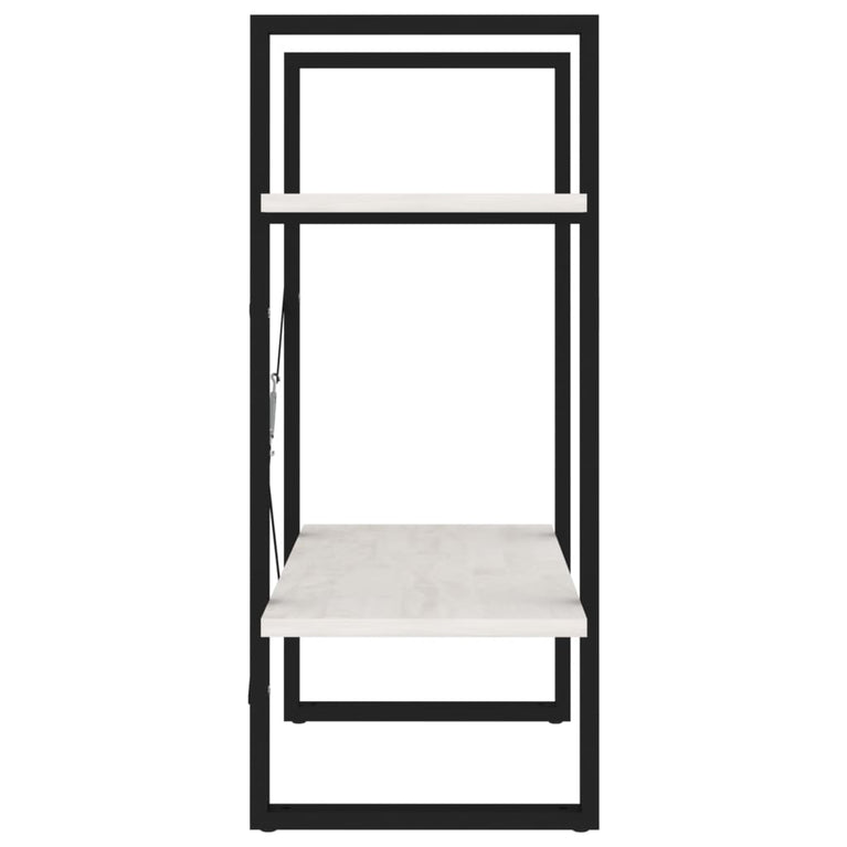 Boekenkast met 2 schappen 40x30x70 cm massief grenenhout wit MeubelReus