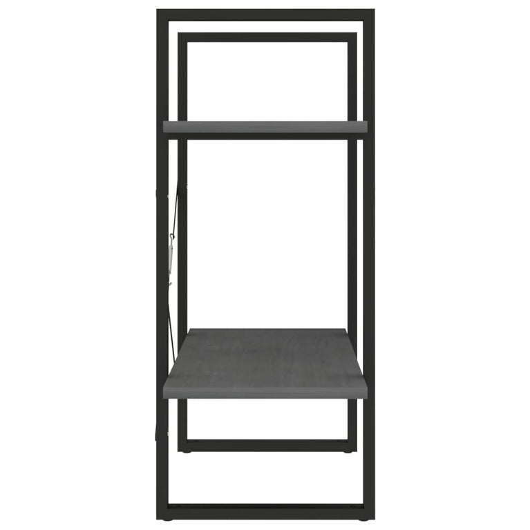 Boekenkast met 2 schappen 60x30x70 cm massief grenenhout grijs MeubelReus