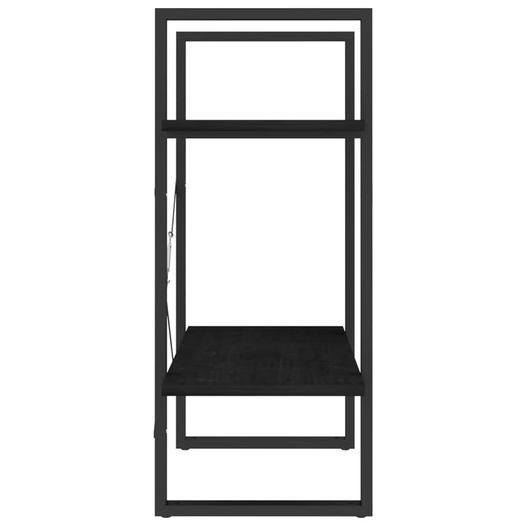 Boekenkast met 2 schappen 60x30x70 cm massief grenenhout zwart MeubelReus