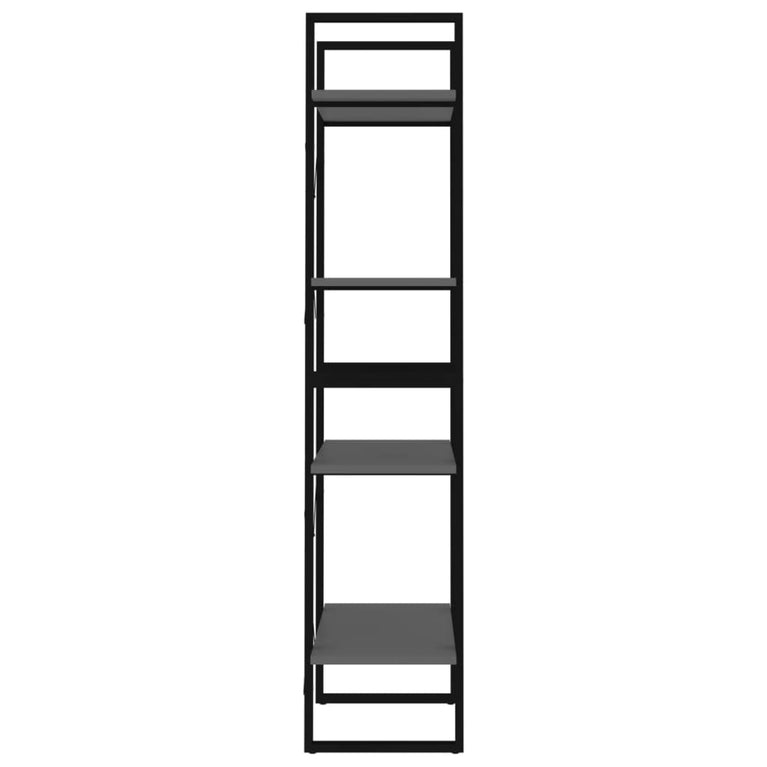 Boekenkast met 4 schappen 60x30x140 cm spaanplaat grijs MeubelReus