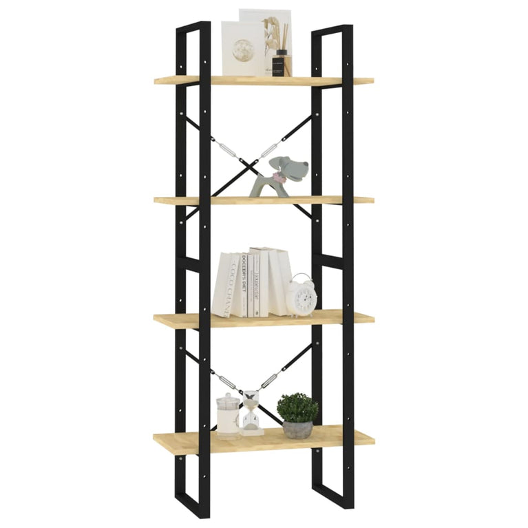 Boekenkast met 4 schappen 60x30x140 cm massief grenenhout MeubelReus