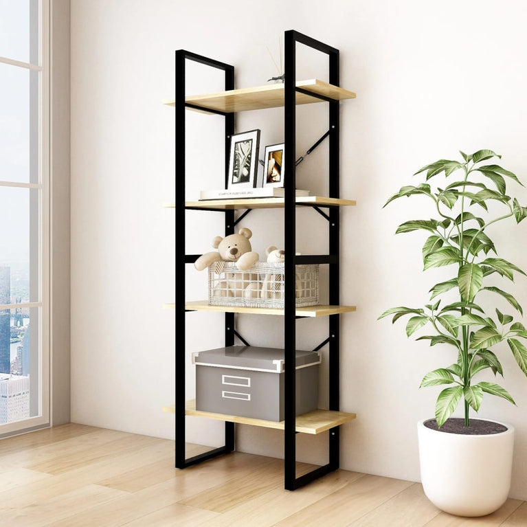 Boekenkast met 4 schappen 60x30x140 cm massief grenenhout MeubelReus