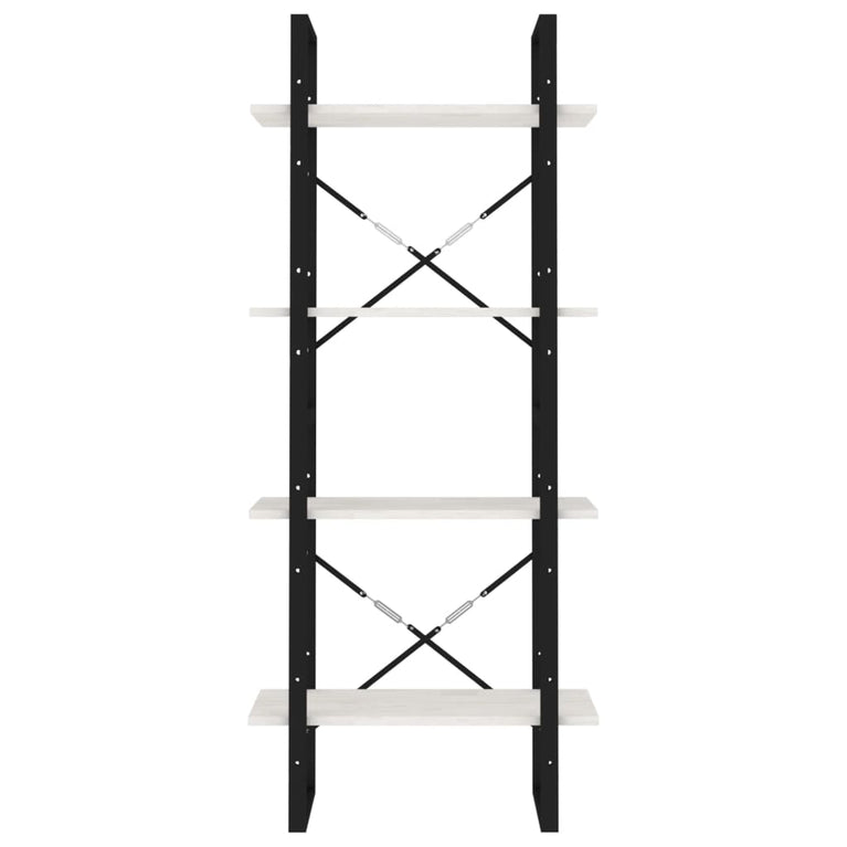 Boekenkast met 4 schappen 60x30x140 cm massief grenenhout wit MeubelReus