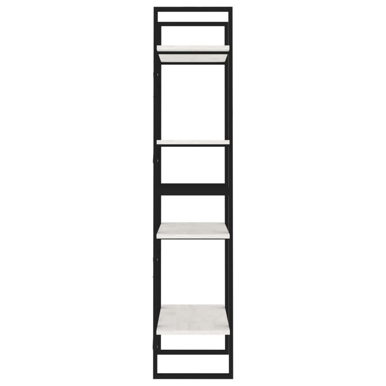 Boekenkast met 4 schappen 60x30x140 cm massief grenenhout wit MeubelReus