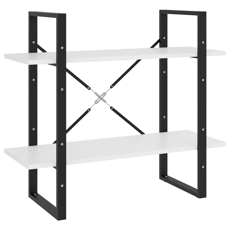 Boekenkast met 2 schappen 80x30x70 cm spaanplaat wit MeubelReus