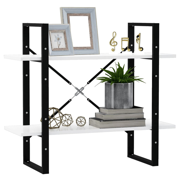 Boekenkast met 2 schappen 80x30x70 cm spaanplaat wit MeubelReus