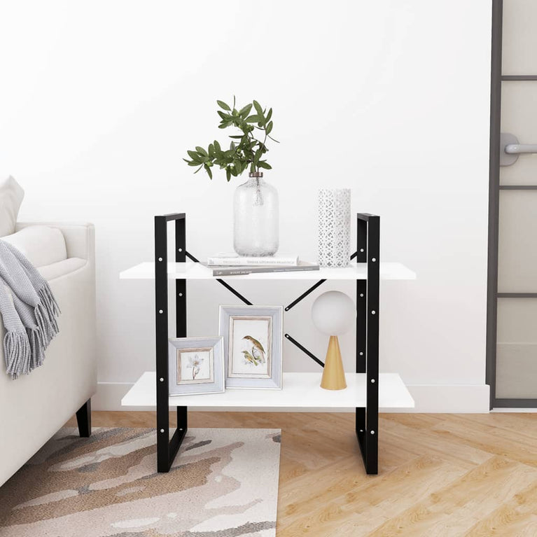 Boekenkast met 2 schappen 80x30x70 cm spaanplaat wit MeubelReus