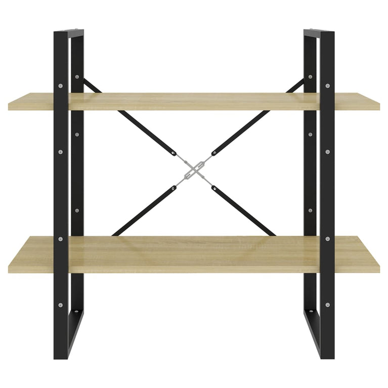 Boekenkast met 2 schappen 80x30x70 cm spaanplaat sonoma eiken MeubelReus