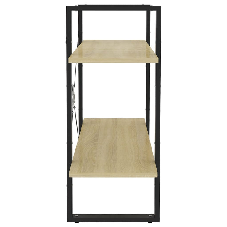 Boekenkast met 2 schappen 80x30x70 cm spaanplaat sonoma eiken MeubelReus