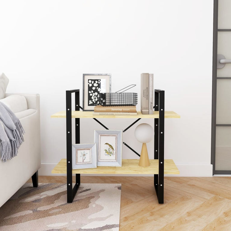 Boekenkast met 2 schappen 80x30x70 cm massief grenenhout MeubelReus