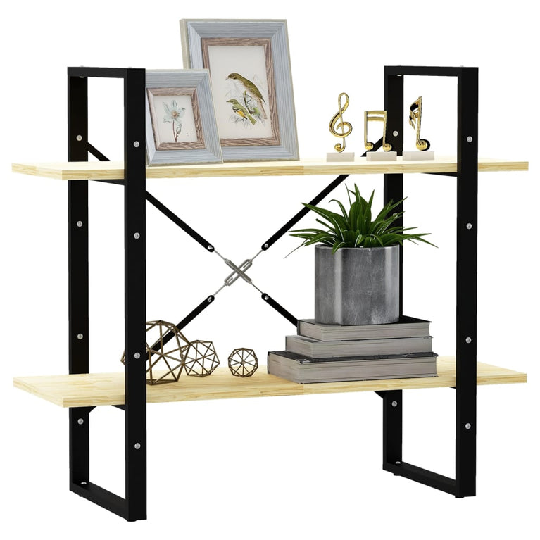 Boekenkast met 2 schappen 80x30x70 cm massief grenenhout MeubelReus