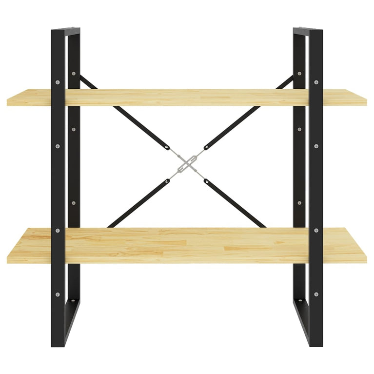 Boekenkast met 2 schappen 80x30x70 cm massief grenenhout MeubelReus