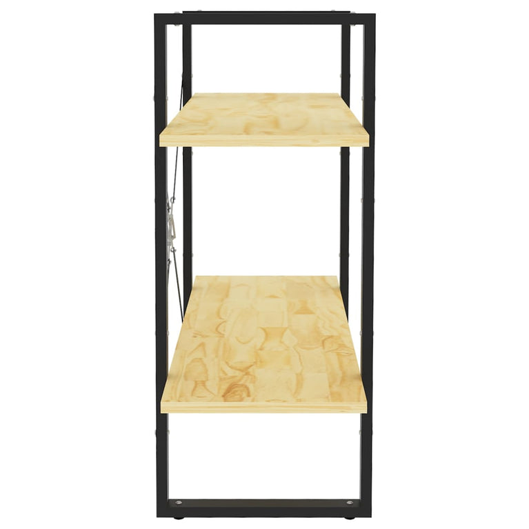 Boekenkast met 2 schappen 80x30x70 cm massief grenenhout MeubelReus