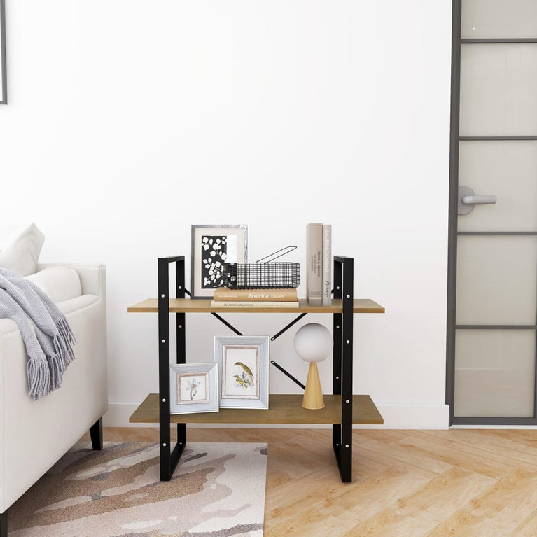 Boekenkast met 2 schappen 80x30x70 cm massief grenenhout MeubelReus