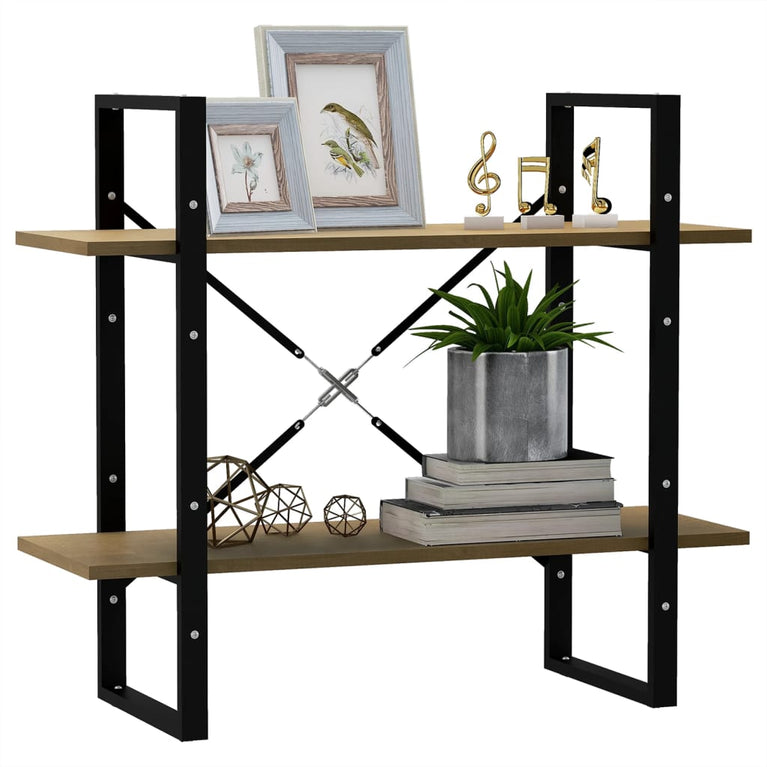 Boekenkast met 2 schappen 80x30x70 cm massief grenenhout MeubelReus