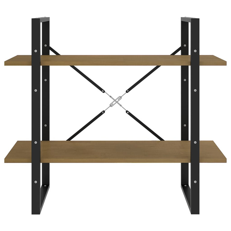 Boekenkast met 2 schappen 80x30x70 cm massief grenenhout MeubelReus