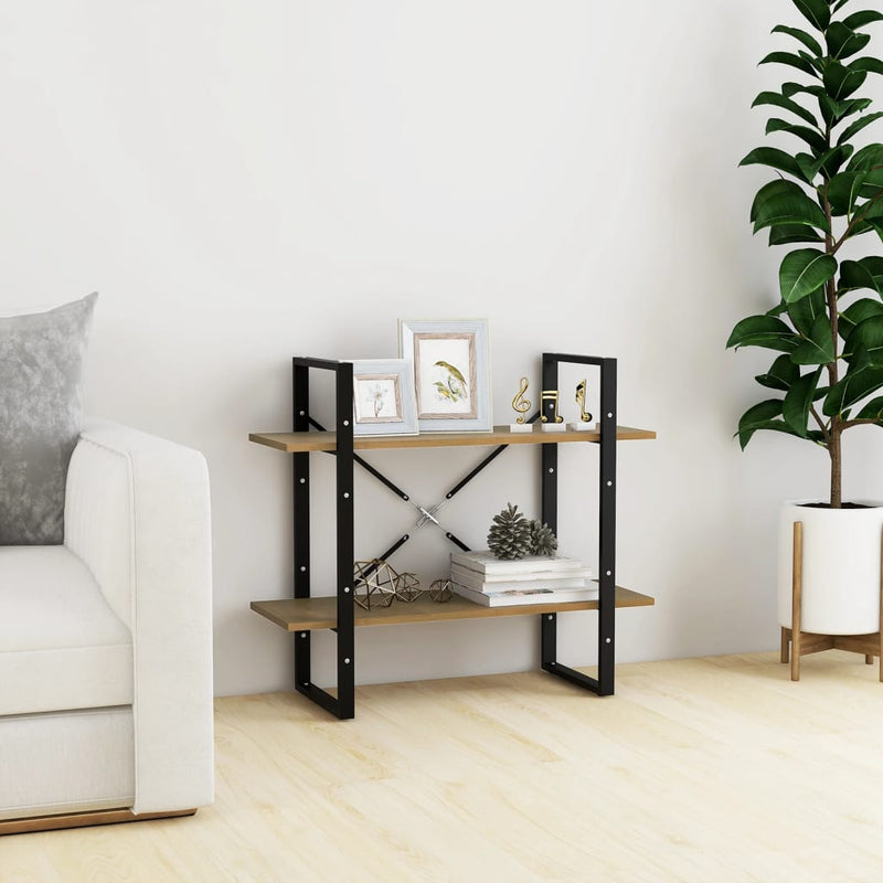 Boekenkast met 2 schappen 80x30x70 cm massief grenenhout MeubelReus