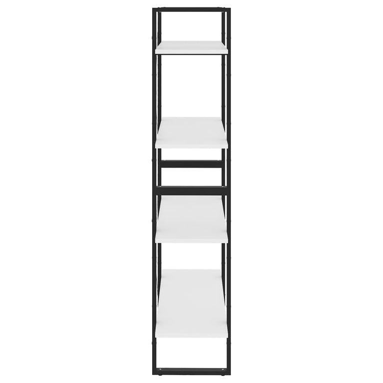 Boekenkast met 4 schappen 80x30x140 cm spaanplaat wit MeubelReus