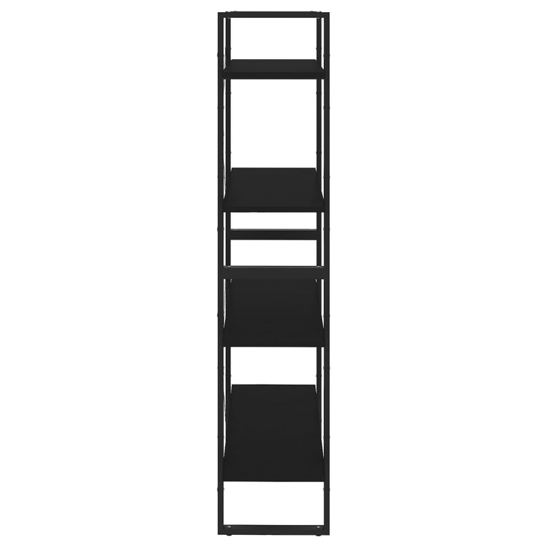 Boekenkast met 4 schappen 80x30x140 cm spaanplaat zwart MeubelReus