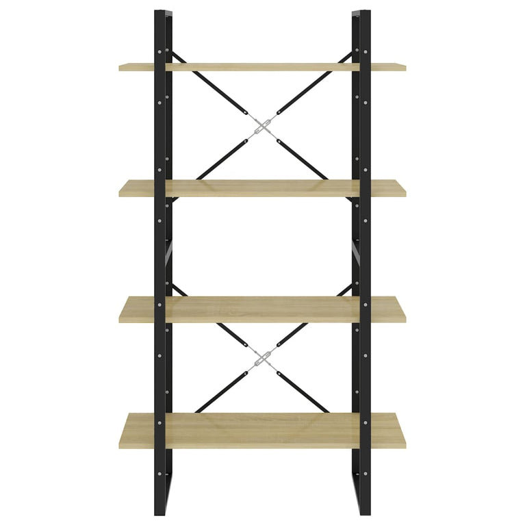 Boekenkast met 4 schappen 80x30x140 cm spaanplaat sonoma eiken MeubelReus
