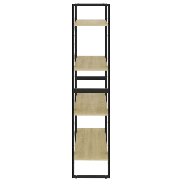 Boekenkast met 4 schappen 80x30x140 cm spaanplaat sonoma eiken MeubelReus
