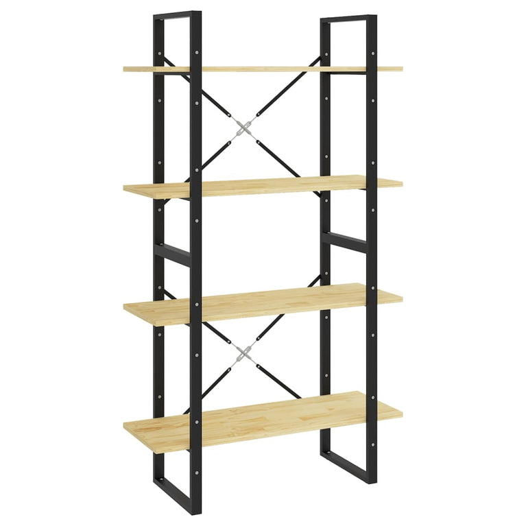 Boekenkast met 4 schappen 80x30x140 cm massief grenenhout MeubelReus