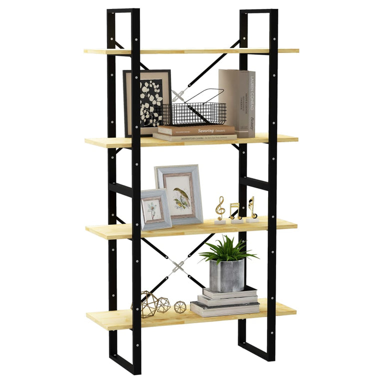Boekenkast met 4 schappen 80x30x140 cm massief grenenhout MeubelReus