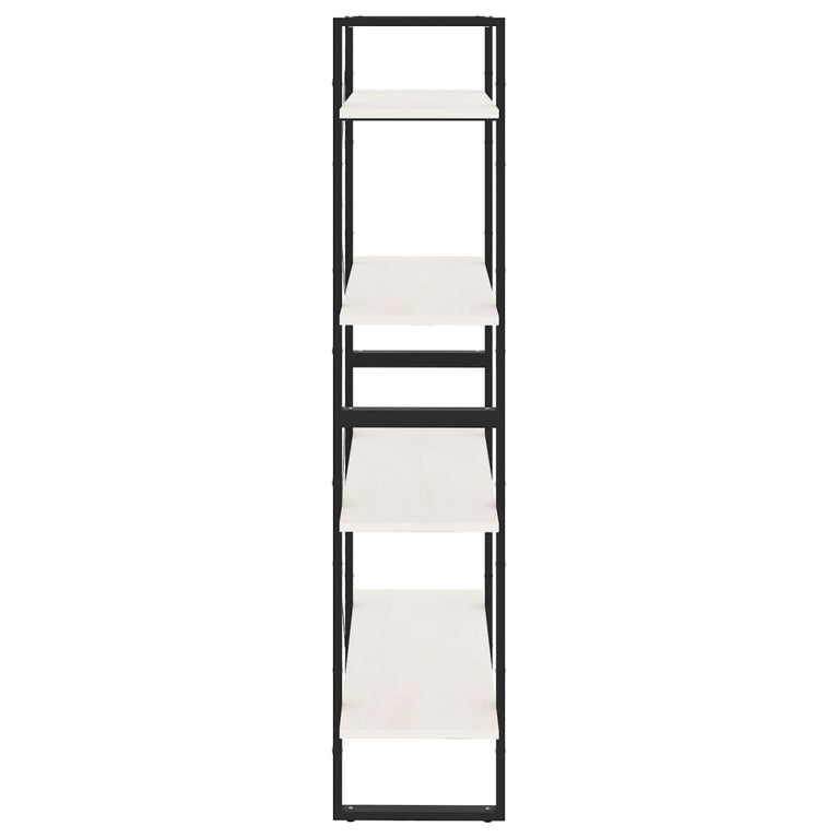 Boekenkast met 4 schappen 80x30x140 cm massief grenenhout wit MeubelReus