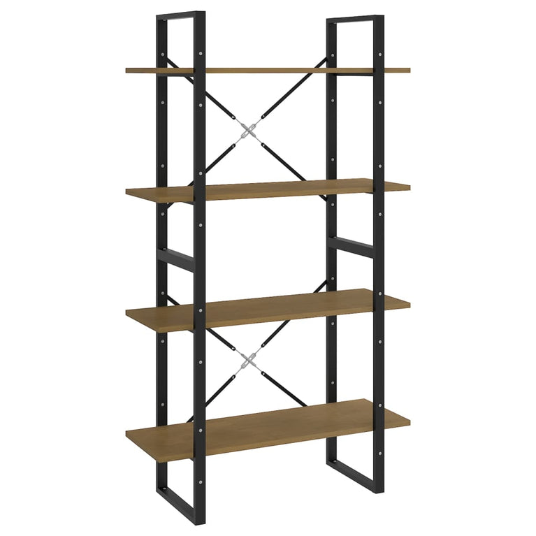 Boekenkast met 4 schappen 80x30x140 cm massief grenenhout MeubelReus