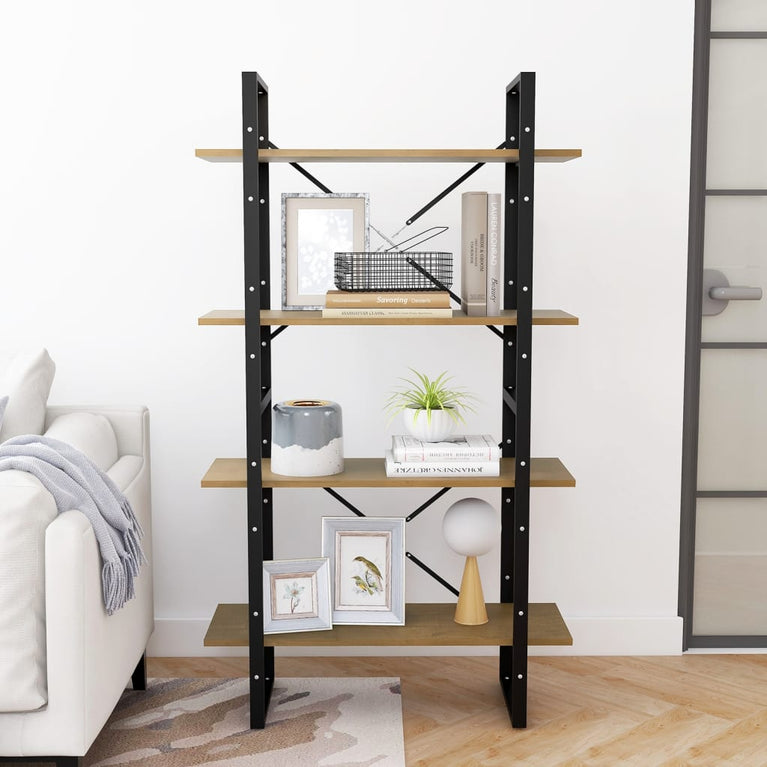 Boekenkast met 4 schappen 80x30x140 cm massief grenenhout MeubelReus