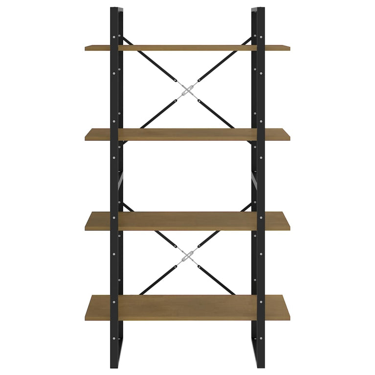 Boekenkast met 4 schappen 80x30x140 cm massief grenenhout MeubelReus