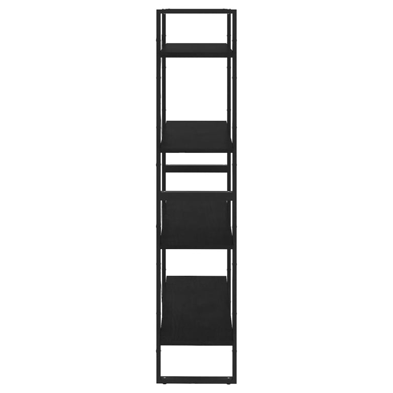 Boekenkast met 4 schappen 80x30x140 cm massief grenenhout zwart MeubelReus