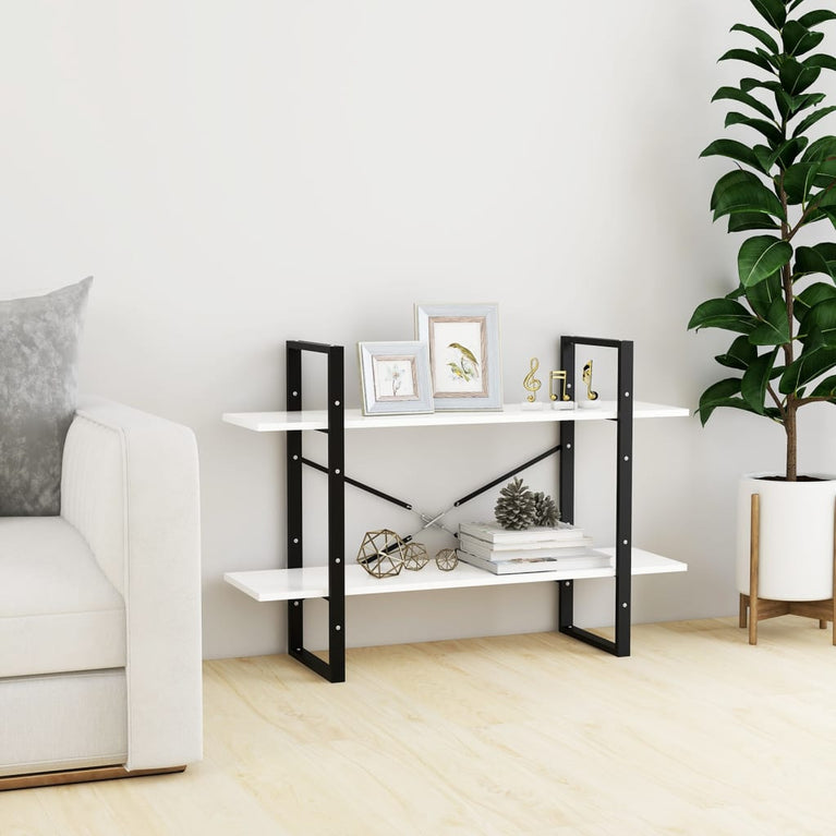 Boekenkast met 2 schappen 100x30x70 cm spaanplaat wit MeubelReus