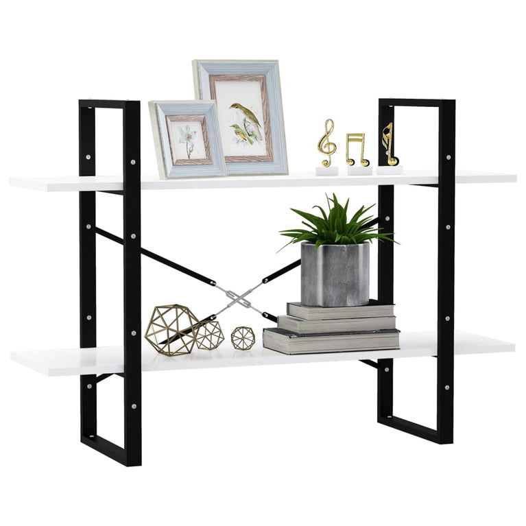 Boekenkast met 2 schappen 100x30x70 cm spaanplaat wit MeubelReus