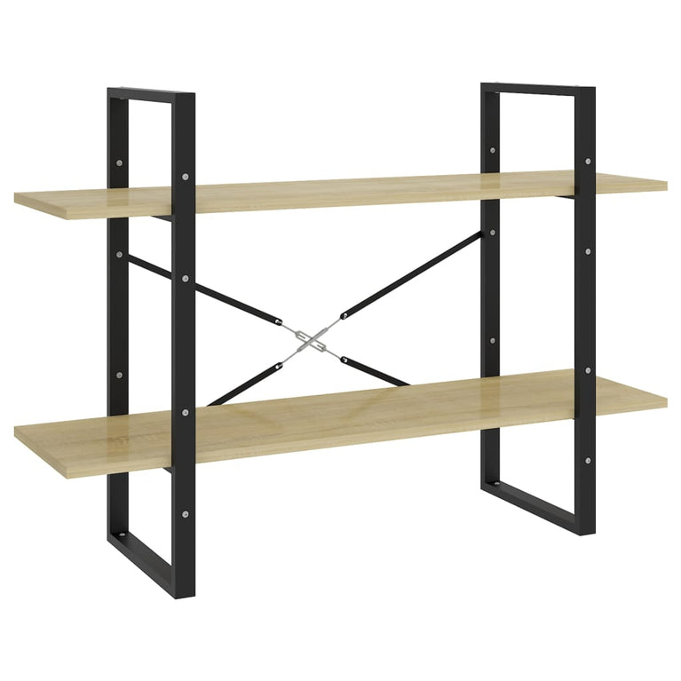 Boekenkast met 2 schappen 100x30x70 cm spaanplaat sonoma eiken MeubelReus