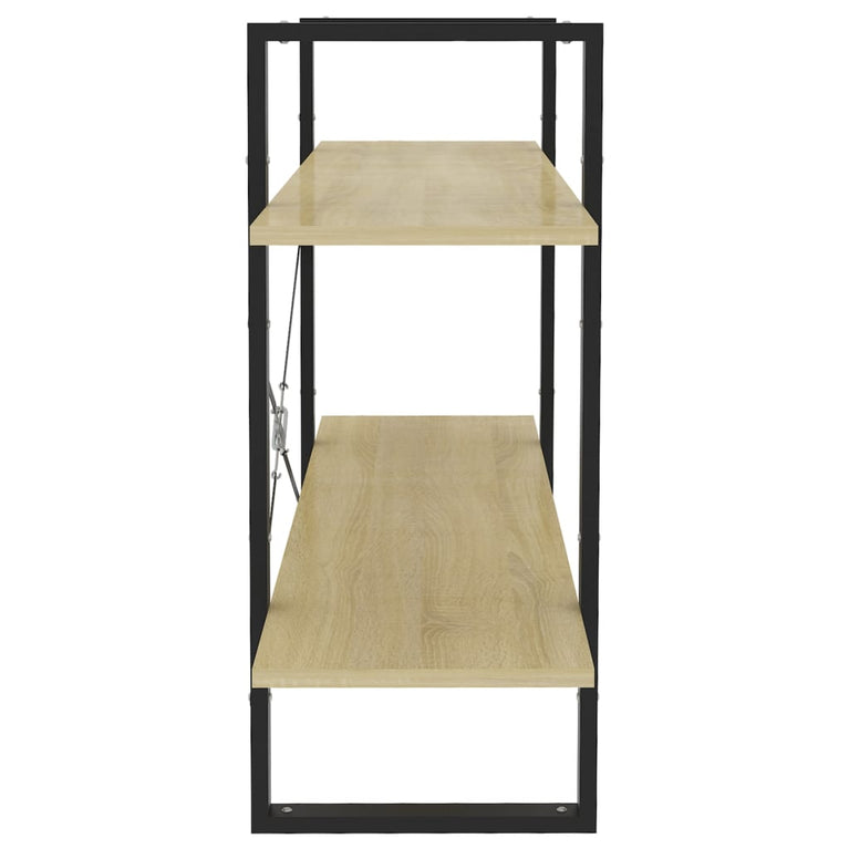Boekenkast met 2 schappen 100x30x70 cm spaanplaat sonoma eiken MeubelReus