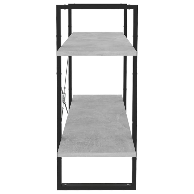 Boekenkast met 2 schappen 100x30x70 cm spaanplaat betongrijs MeubelReus