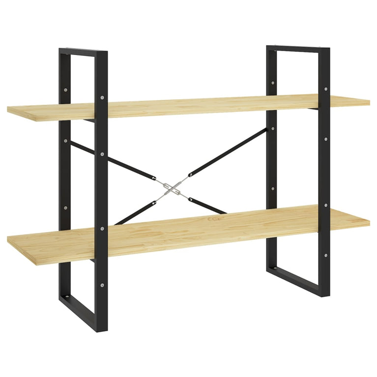 Boekenkast met 2 schappen 100x30x70 cm massief grenenhout MeubelReus