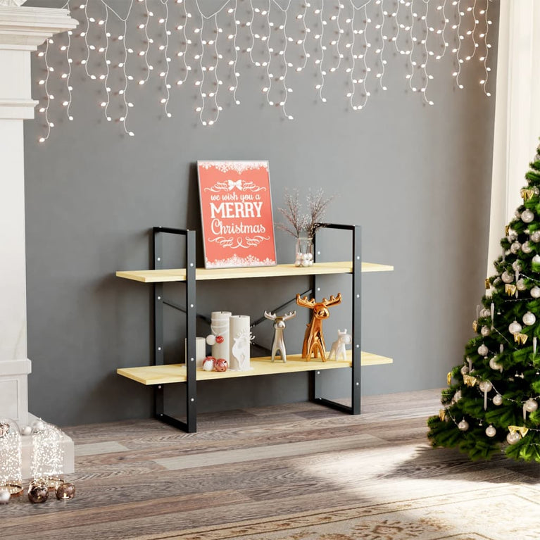 Boekenkast met 2 schappen 100x30x70 cm massief grenenhout MeubelReus