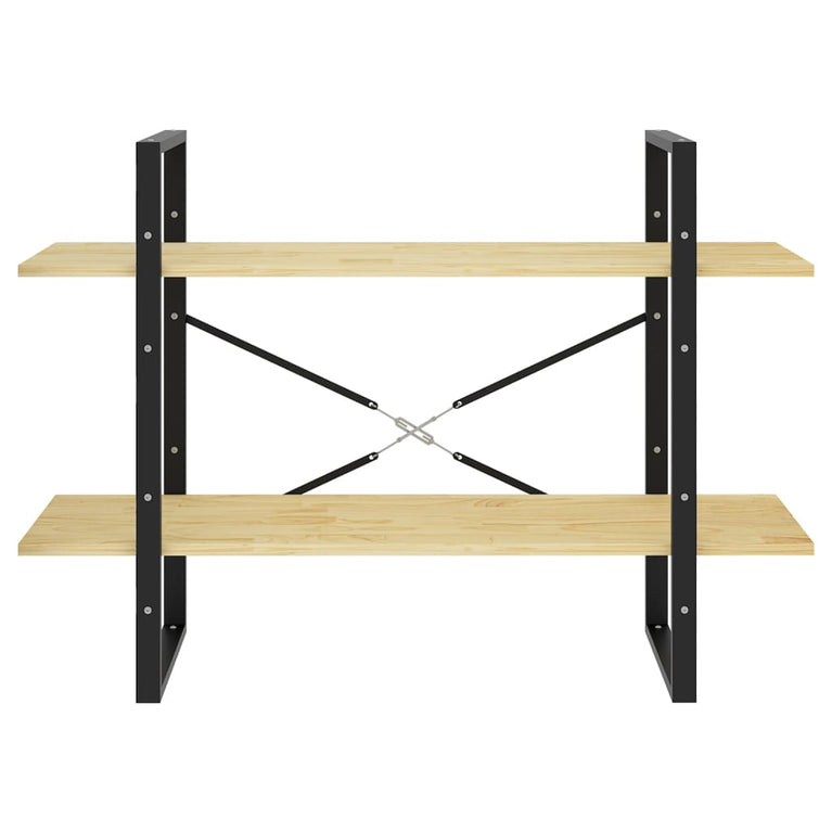 Boekenkast met 2 schappen 100x30x70 cm massief grenenhout MeubelReus