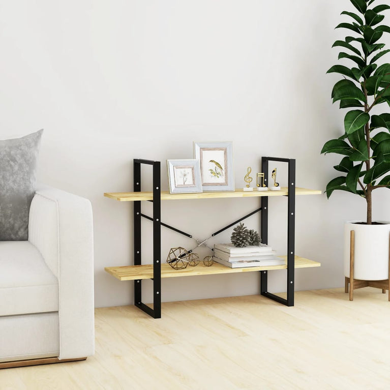 Boekenkast met 2 schappen 100x30x70 cm massief grenenhout MeubelReus