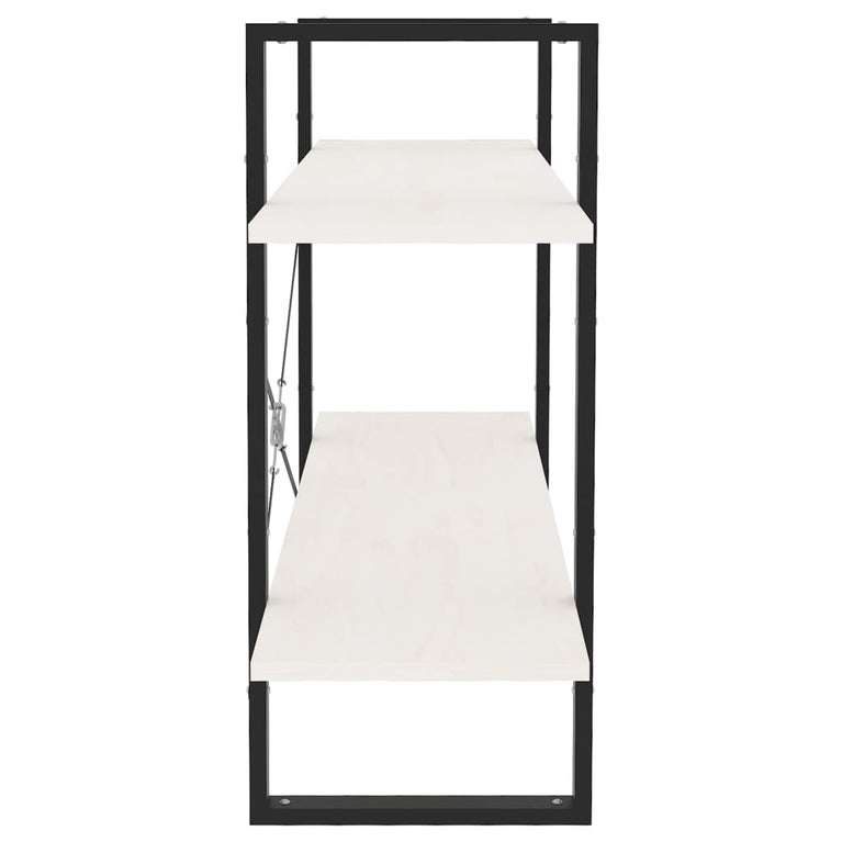 Boekenkast met 2 schappen 100x30x70 cm massief grenenhout wit MeubelReus