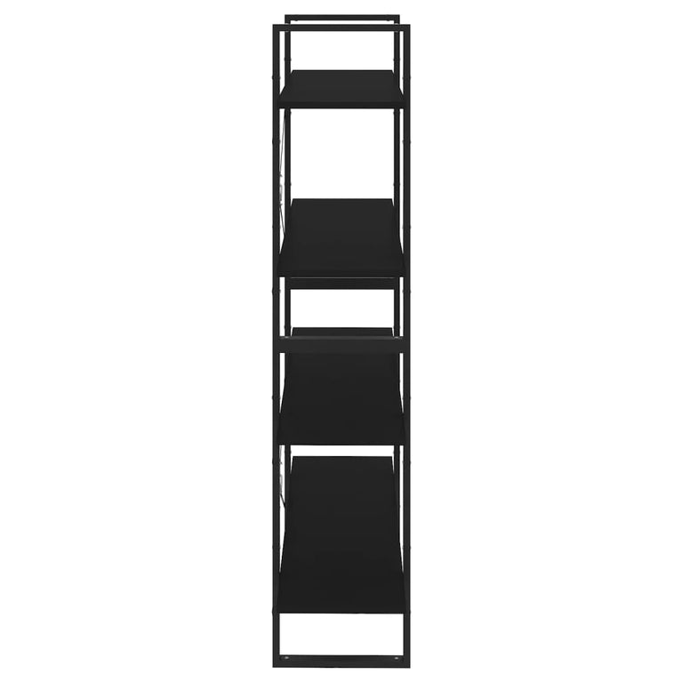 Boekenkast met 4 schappen 100x30x140 cm spaanplaat zwart MeubelReus