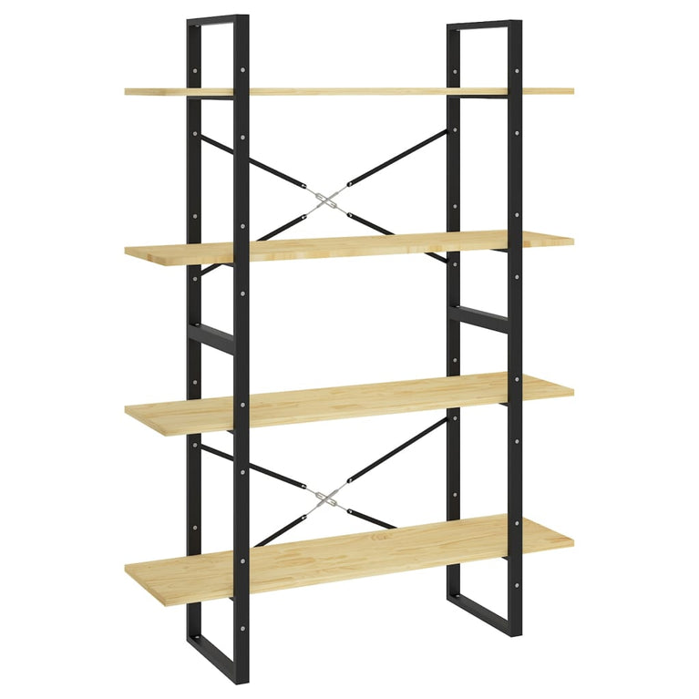 Boekenkast met 4 schappen 100x30x140 cm massief grenenhout MeubelReus