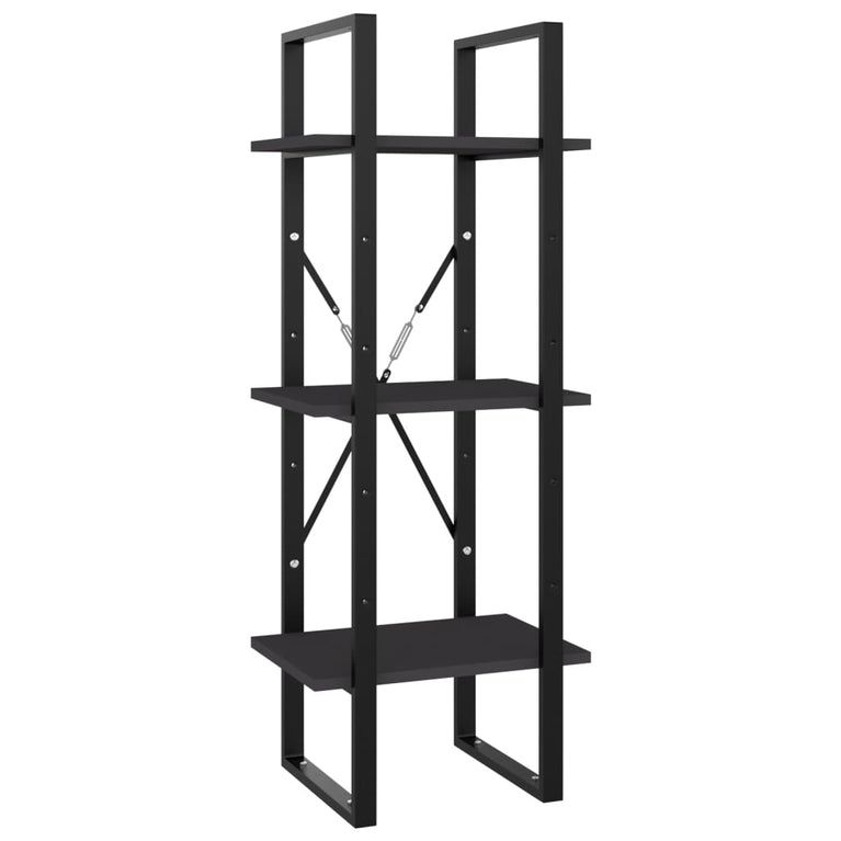 Boekenkast met 3 schappen 40x30x105 cm spaanplaat grijs MeubelReus