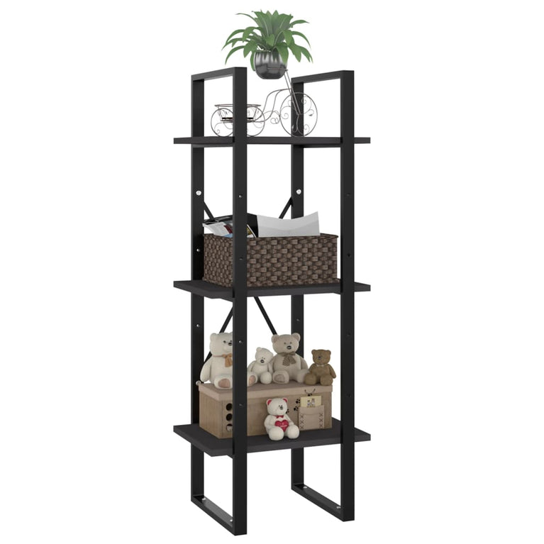 Boekenkast met 3 schappen 40x30x105 cm spaanplaat grijs MeubelReus