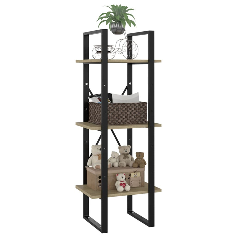 Boekenkast met 3 schappen 40x30x105 cm spaanplaat sonoma eiken MeubelReus